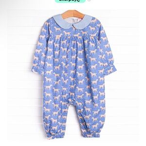 Stitchy Fish Puppy Dog Blue Romper Size 2T